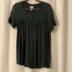 Knox Rose Green Lace Shirt